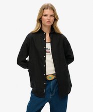 Oversized Casual Linen Long Sleeve Shirt