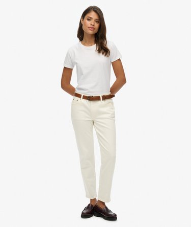 Smala jeans med medelhög midja i ekologisk bomull Image 1